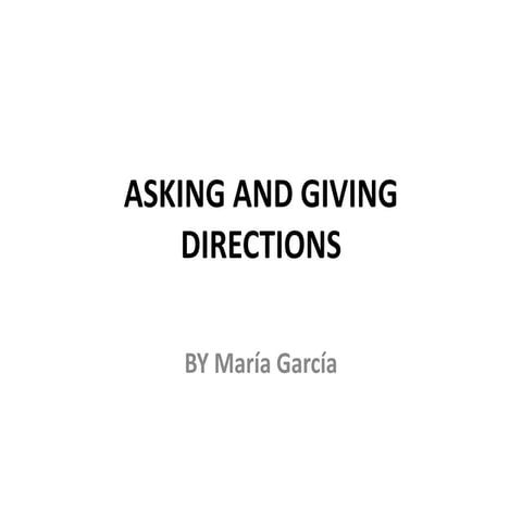 Asking and giving directions