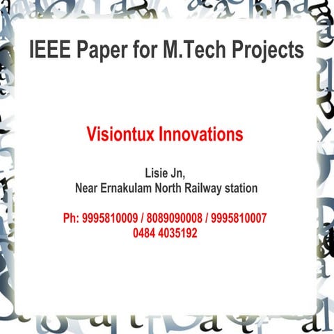 M.tech ieee projects