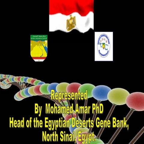 The sustainable maintenance and utilization of plant genetic resources in Egy...