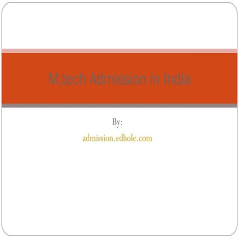 M.tech admission in india