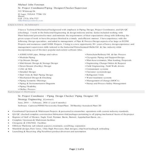 M.foreman's resume'