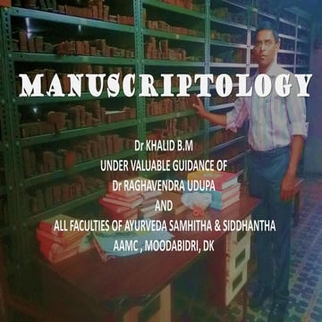 MANUSCRIPTOLOGY