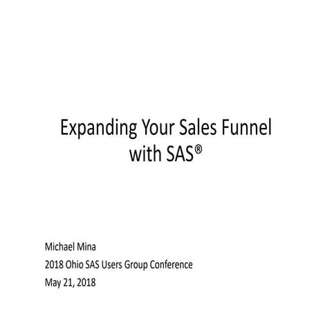 Expanding Your Sales Funnel with SAS