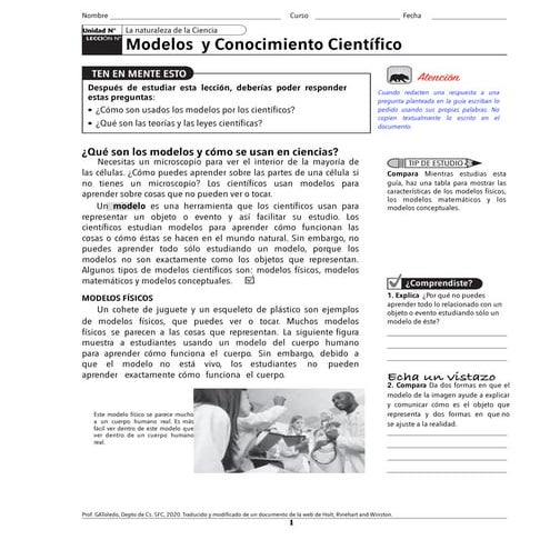 Modelos y conocimiento científico