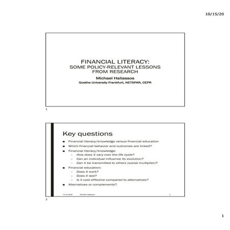 OECD INFE International Survey of Adult Financial Literacy Competencies ...