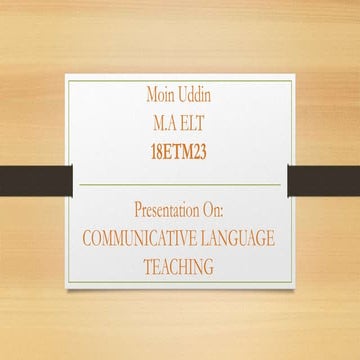 Communicative Language Teaching