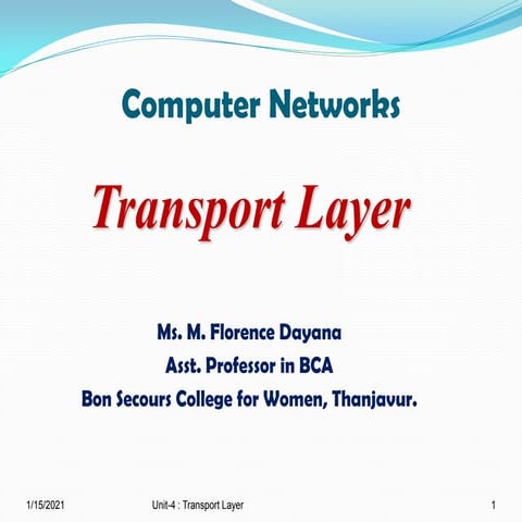 M.florence dayana   computer networks transport layer