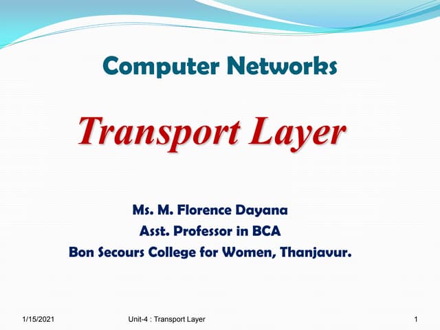 M.florence dayana   computer networks transport layer
