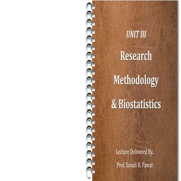 M. Pharm: Research Methodology and biostatics 