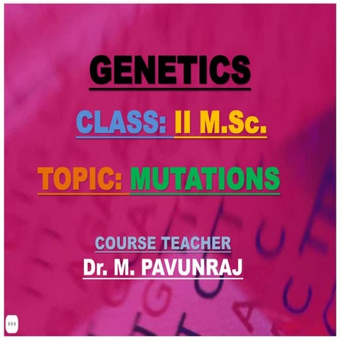 M.sc genetics study material