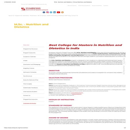 BEST COLLEGES FOR MSC IN CLINICAL NUTRITION AND DIETETICS IN INDIA visual data 2