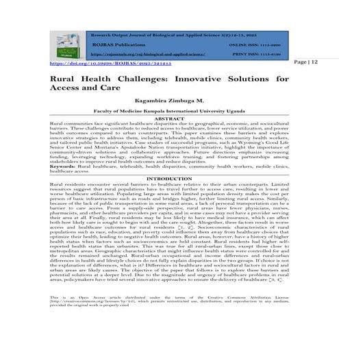 Rural Health Challenges: Innovative Solutions for Access and Care (www ...