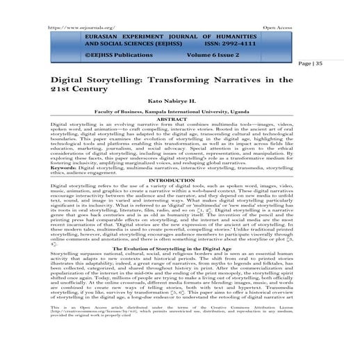 Digital Storytelling: Transforming Narratives in the  21st Century (www.kiu.a...
