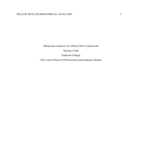 FIRST DRAFT - Rhetorical Analysis Essay