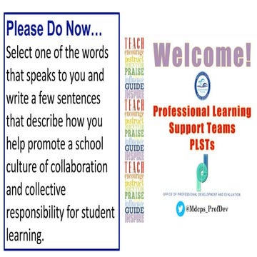 M-DCPS Professional Learning Support Teams