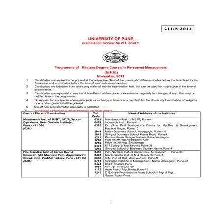 M.p.m. exam. nov.2011