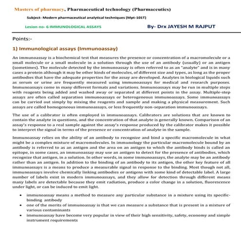 immunological assays