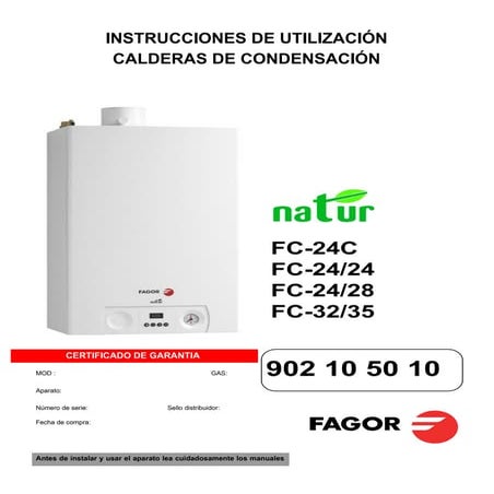 M.  uso calderas condensacion natur - Servicio Tecnico Fagor