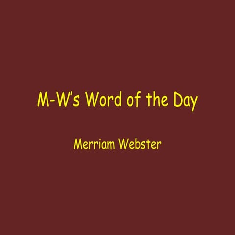 M w’s word of the day