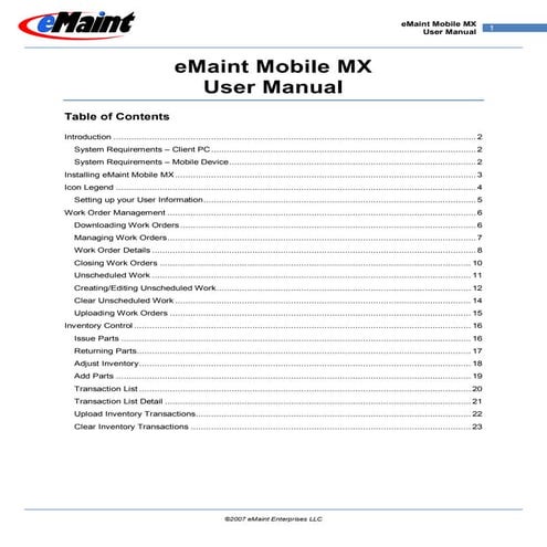 eMaint MX Users Guide
