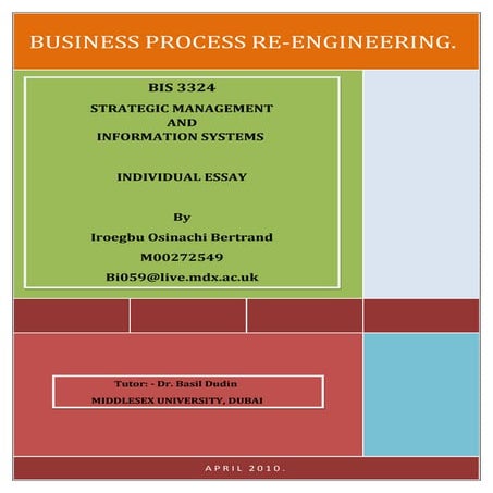 Business Process Re-Engineering Essay