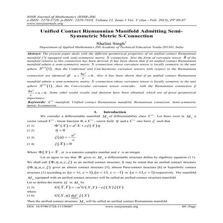 Unified Contact Riemannian Manifold Admitting SemiSymmetric Metric S-Connection