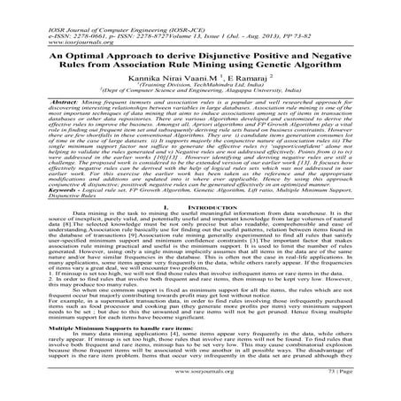 An Optimal Approach to derive Disjunctive Positive and Negative Rules from As...