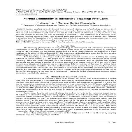 Virtual Community in Interactive Teaching: Five Cases