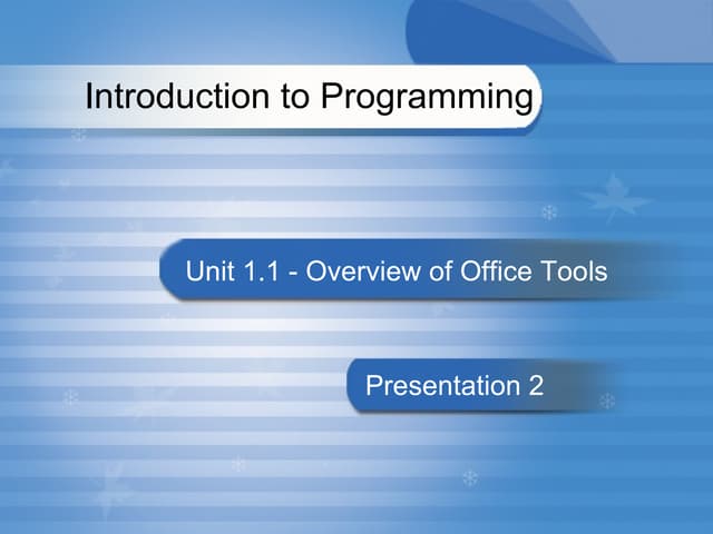 Introduction to Programming | PPT