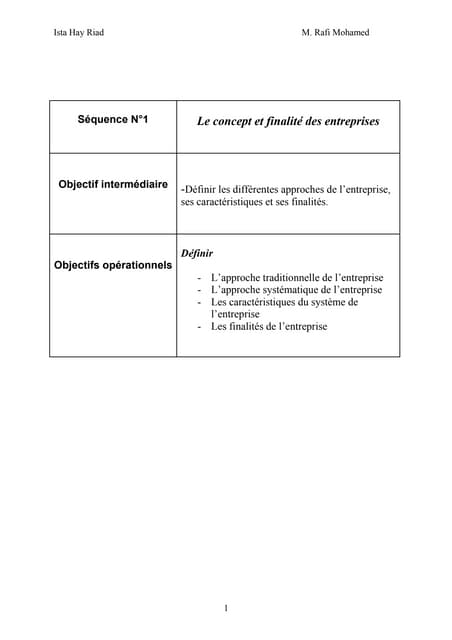 l'entreprise et son environnement