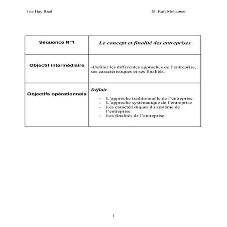 l'entreprise et son environnement