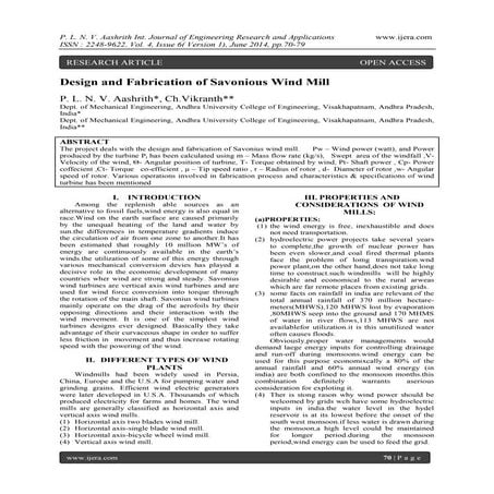 DESIGN AND FABRICATION OF COMBINED SAVONIUS AND DARRIEUS WIND TURBINE | PDF
