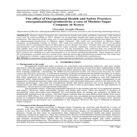 Importance of Occupational Safety | PDF