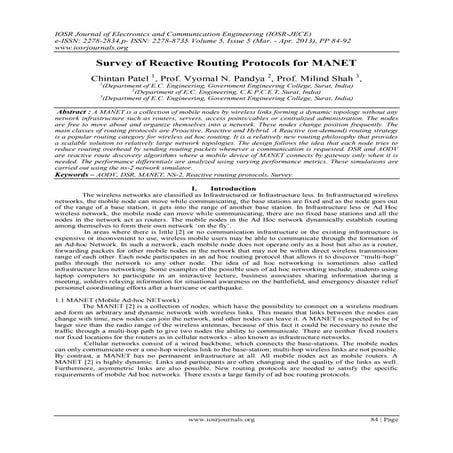 Survey of Reactive Routing Protocols for MANET