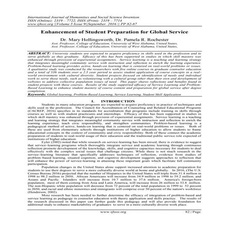 Enhancement of Student Preparation for Global Service