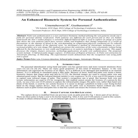 An Enhanced Biometric System for Personal Authentication