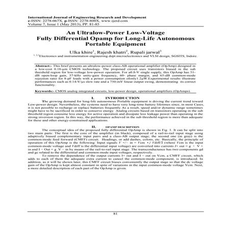 International Journal of Engineering Research and Development (IJERD)