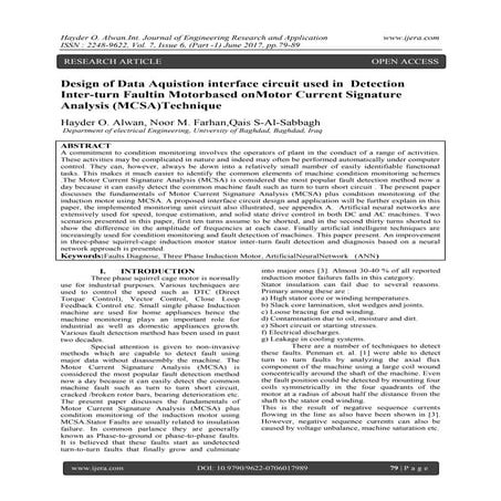 Design of Data Aquistion interface circuit used in Detection Inter-turn Fault...