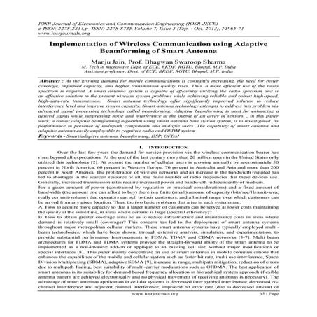 Implementation of Wireless Communication using Adaptive Beamforming of Smart ...