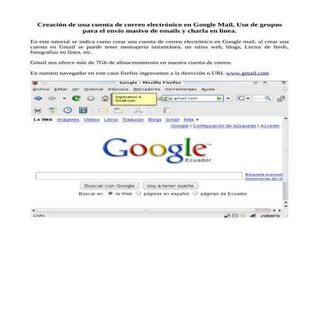 Crear cuenta en gmail | PDF