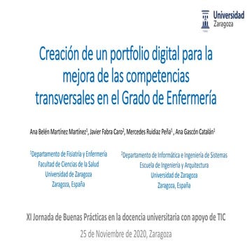 Creación de un portfolio digital para la mejora de las competencias transvers...