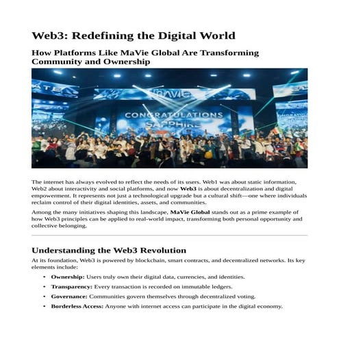 MaVie Global | Web3: Redefining the Digital World | PDF