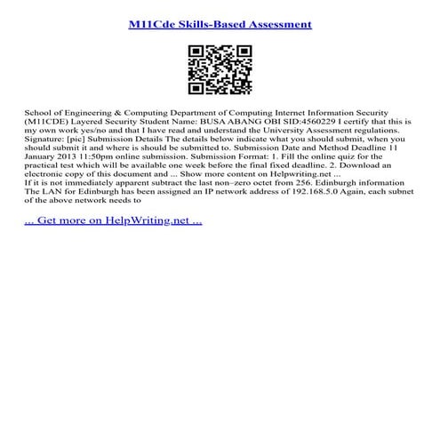 M11Cde Skills-Based Assessment
