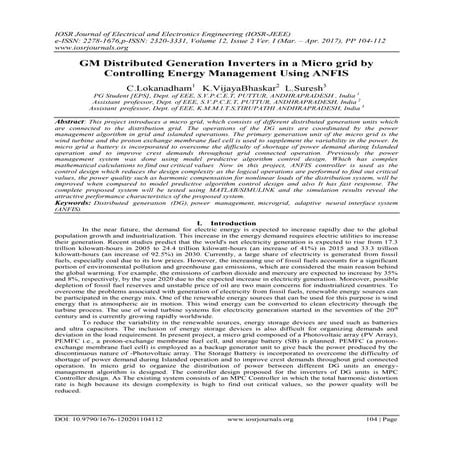 GM Distributed Generation Inverters in a Micro grid by Controlling Energy Man...