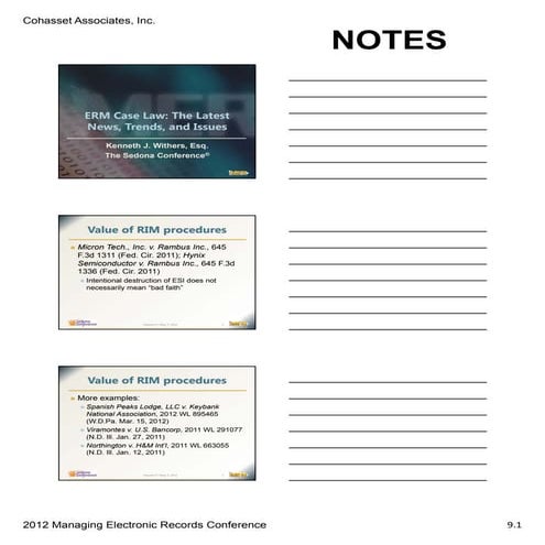 M12S09 - ERM Case Law: The Latest News, Trends, and Issues