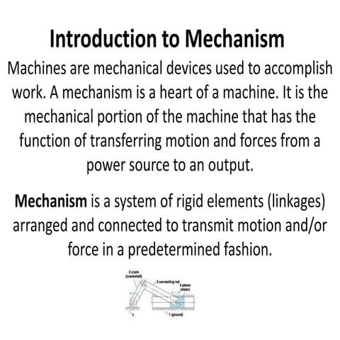 Introduction to mechanism