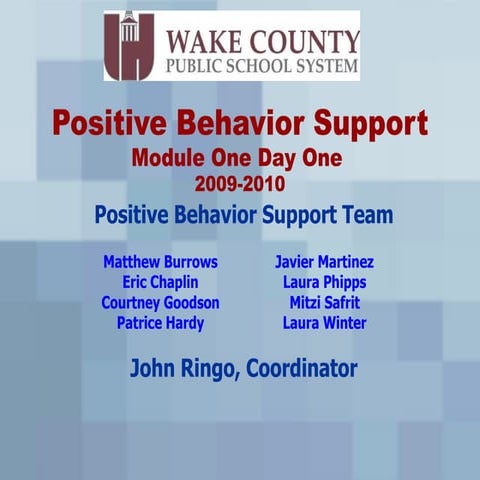 M1 D1 09 10 Small Group 7.8.09