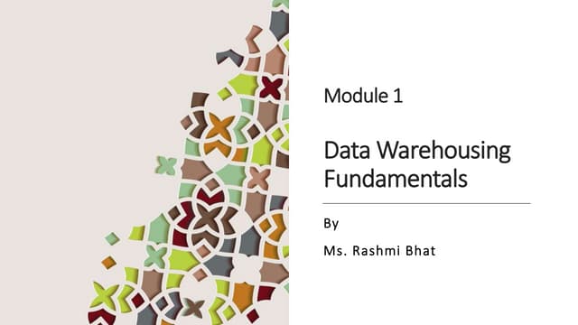 Data Warehouse Fundamentals