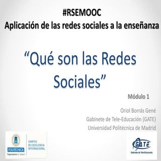 Qué son las redes sociales (módulo 1)