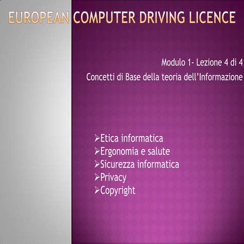 Modulo 1 - Lezione 4